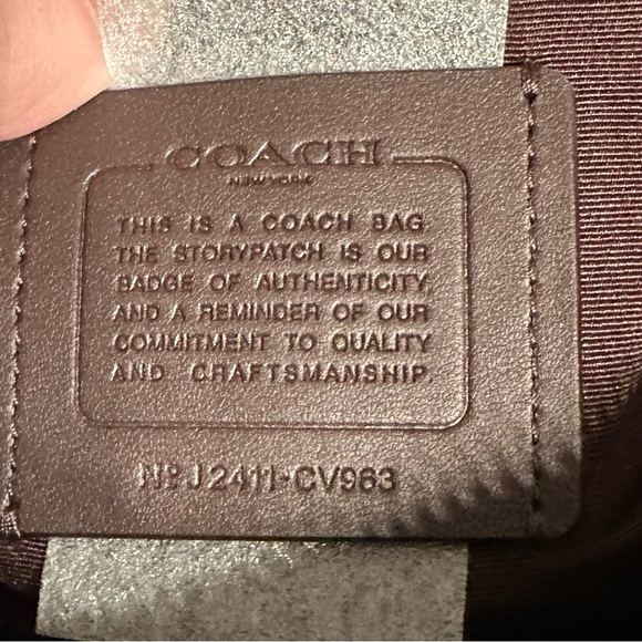 NWT Coach Rowan Long Satchel Walnut Black Signature Canvas Handbag CV963 - Picture 3 of 13